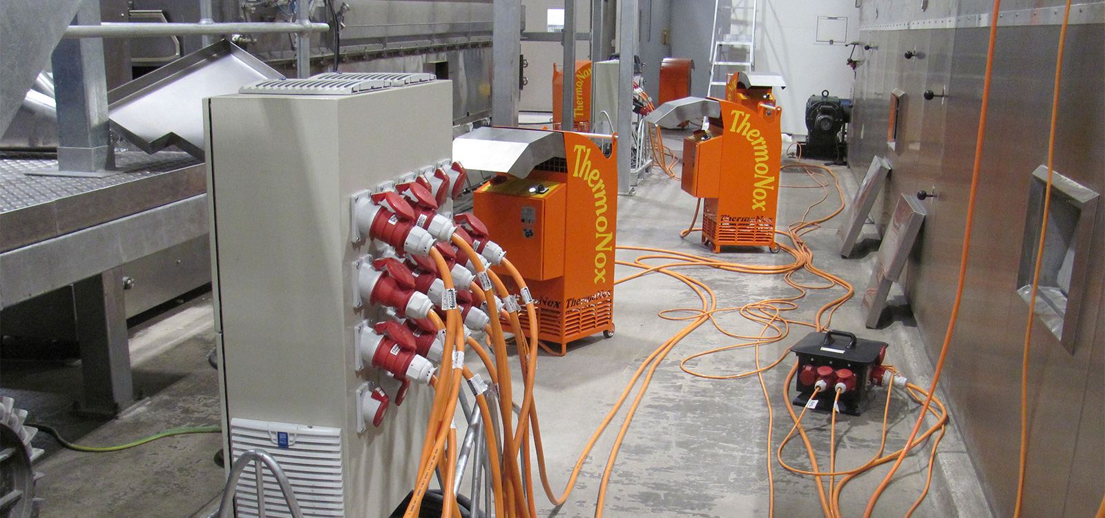 ThermoNox® heaters during a heat treatment in the food industry