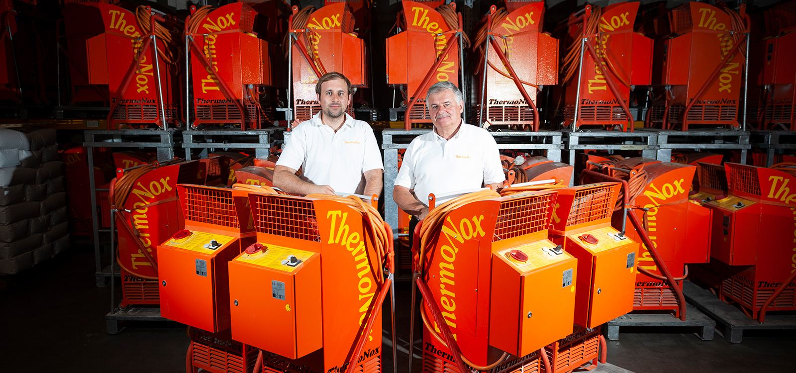 Managing directors Hans and Martin Hofmeir with ThermoNox® heaters